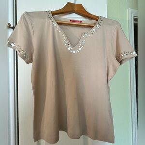 “Alain Manoukian” embellished short sleeved t-shirt. Not sized but a M/L.